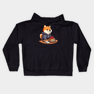 Shiba Inu Strawberry Pancakes Kids Hoodie